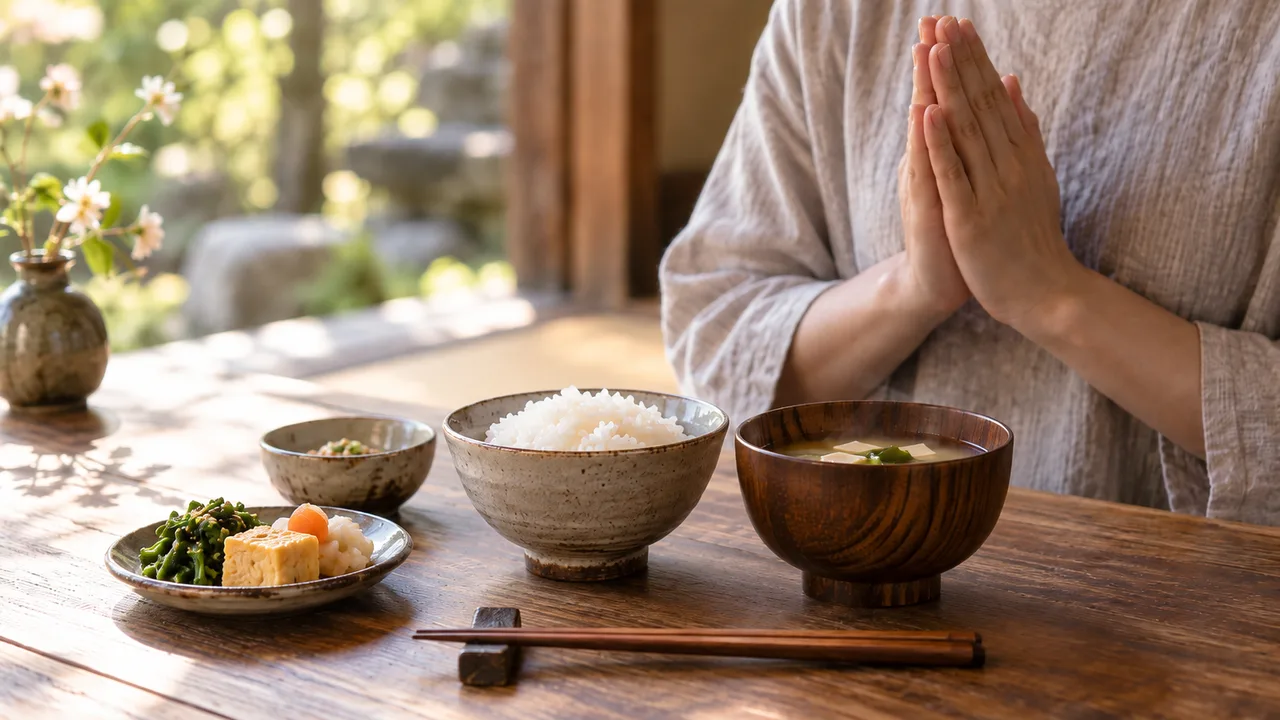 静かな和朝食といただきますのひととき